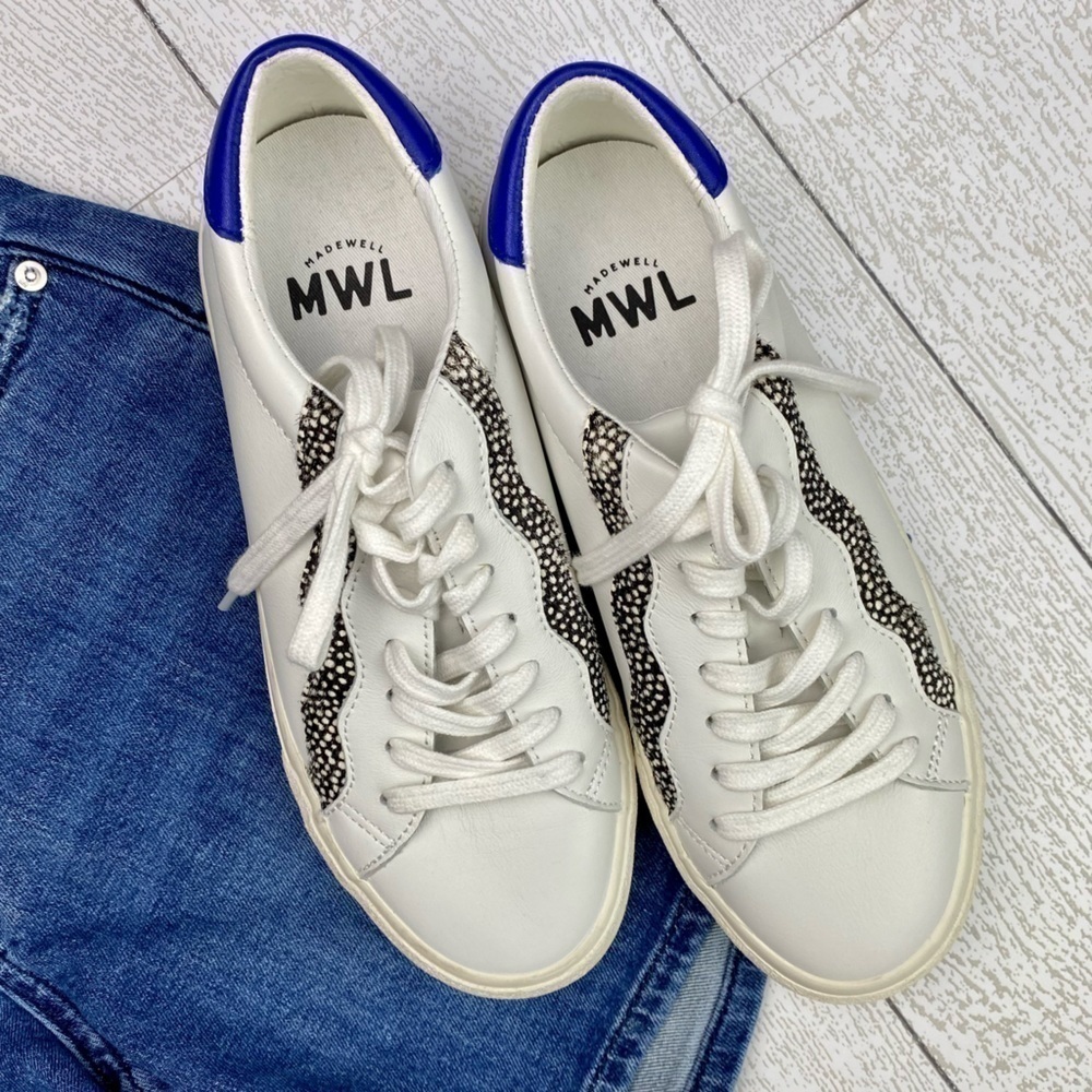 Madewell MWL sidewalk low top court white sneakers tennis shoes size 7 - Picture 3 of 9